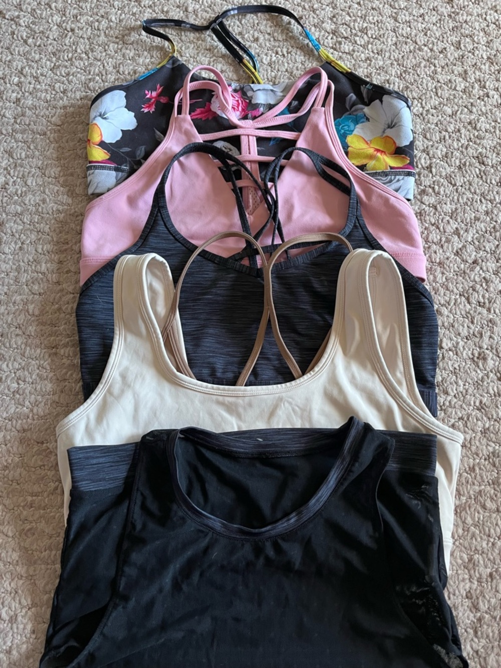 Set of 4 Zyia Bras and One Tank